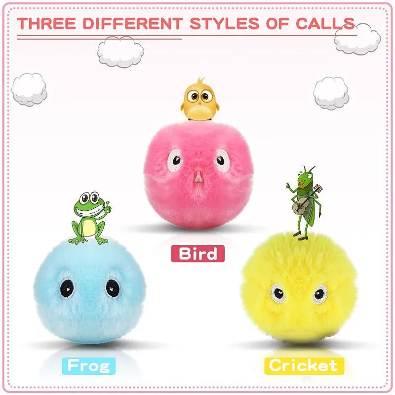 55mm interactive cat toy ball that makes animal sounds when touched by pets