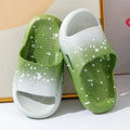 Gradient blue children's PVC slipper sandals on a white background, showing the non-slip sole.