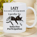 White ceramic mug with 11oz capacity showing thermal transfer picture customisation example