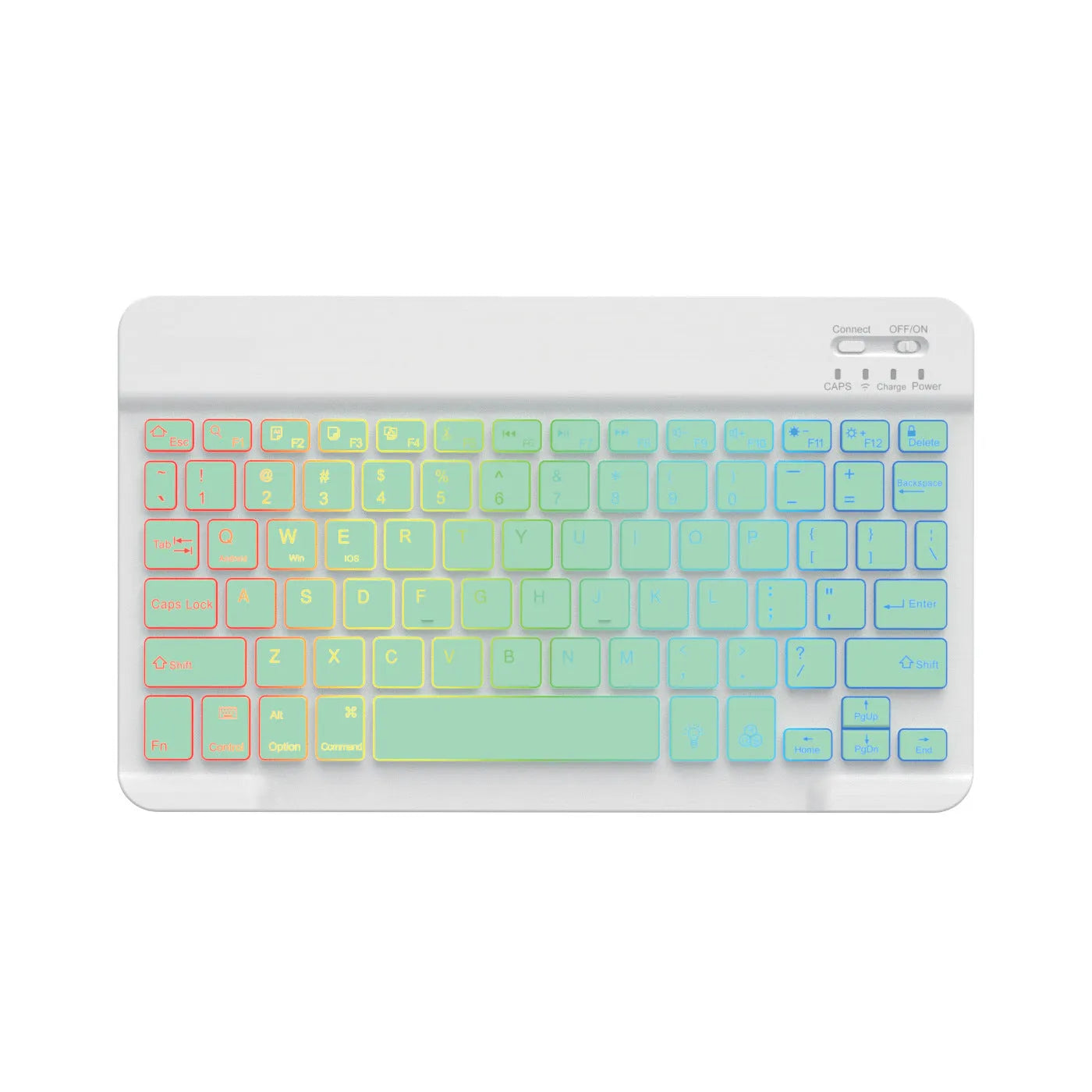 10-inch wireless Bluetooth keyboard with multi-colour LED backlighting for tablets and mobile phones