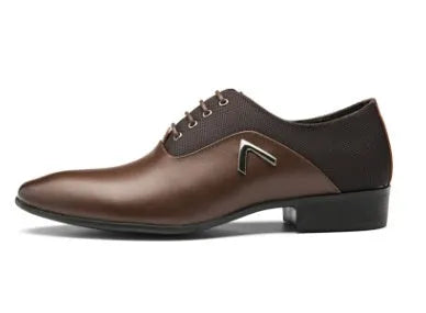 Men's extra large Oxford shoes in black, brown and yellow colours with artificial PU upper and rubber sole