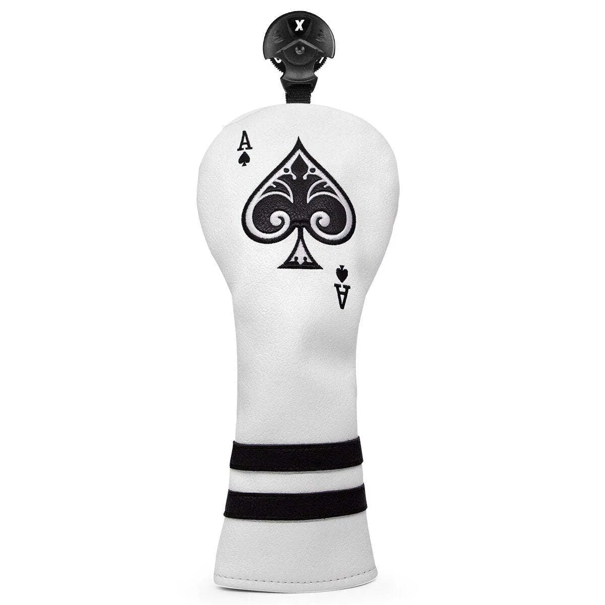 A black PU golf putter sleeve cover designed to protect a standard-sized club head.