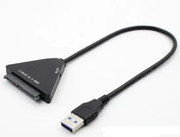 Black USB 3.0 to SATA 7+15 pin adapter cable for external hard drive connection