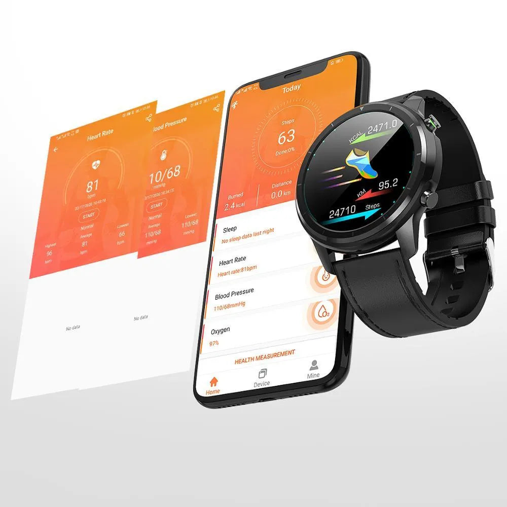 LEMFO LF26 smart bracelet on wrist showing 1.3 inch screen, available in black, brown, and silver colour options.