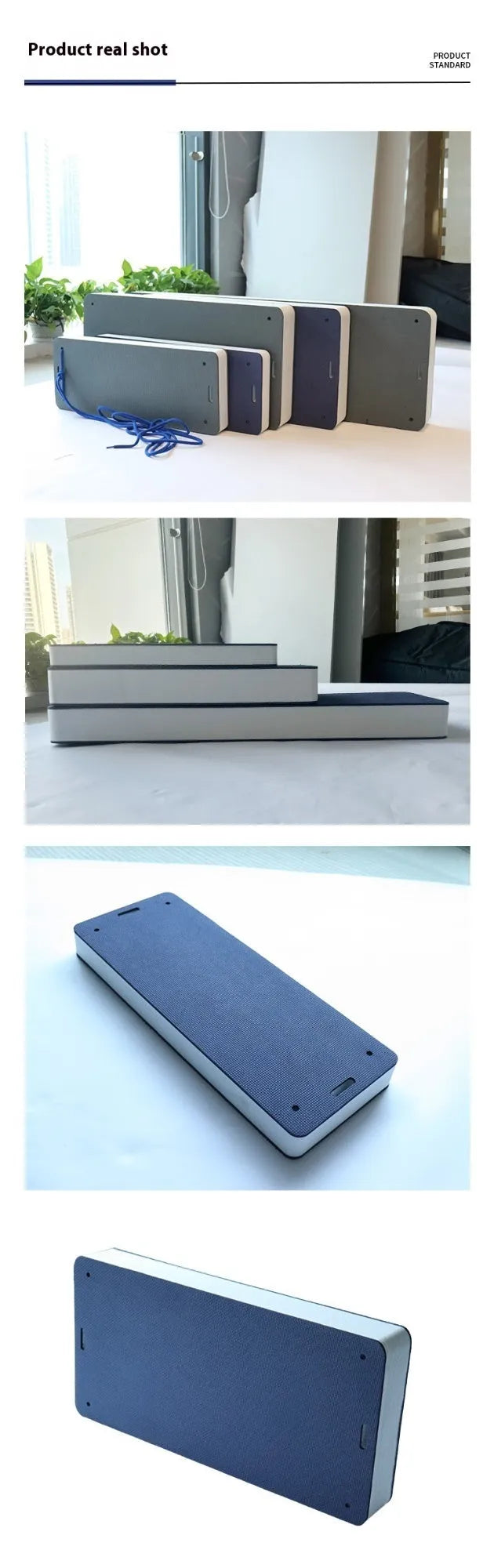 Blue EVA foam marine bumper fender with rope, shown next to a grey one.