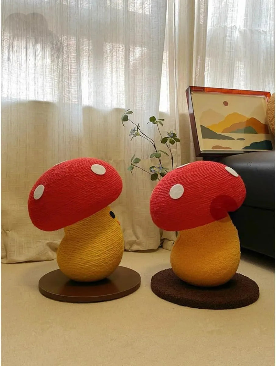 Foldable accordion design cardboard cat scratcher with round mushroom shape for furniture protection