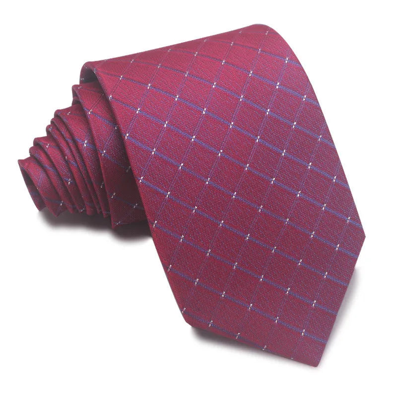 8cm wide polyester jacquard tie with striped pattern in arrow shape for business wear