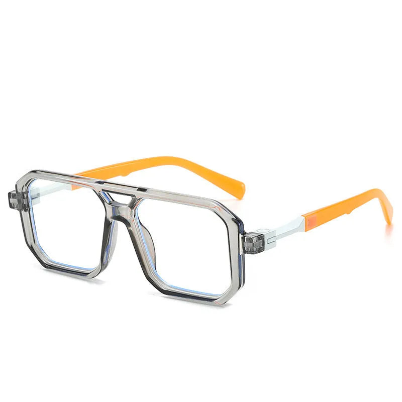 Retro double beam pilot catwalk sunglasses shown in a selection of frame and lens colour options.