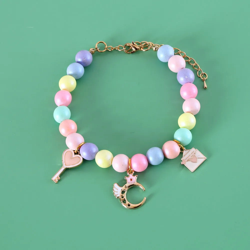 Colourful macaron pet collar with resin beads in six designs and adjustable sizing for small animals