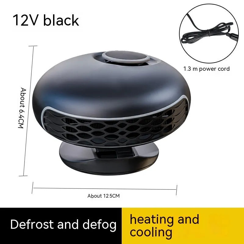 Car warm air blower heater with black ABS casing and electrical cable for vehicle defrosting