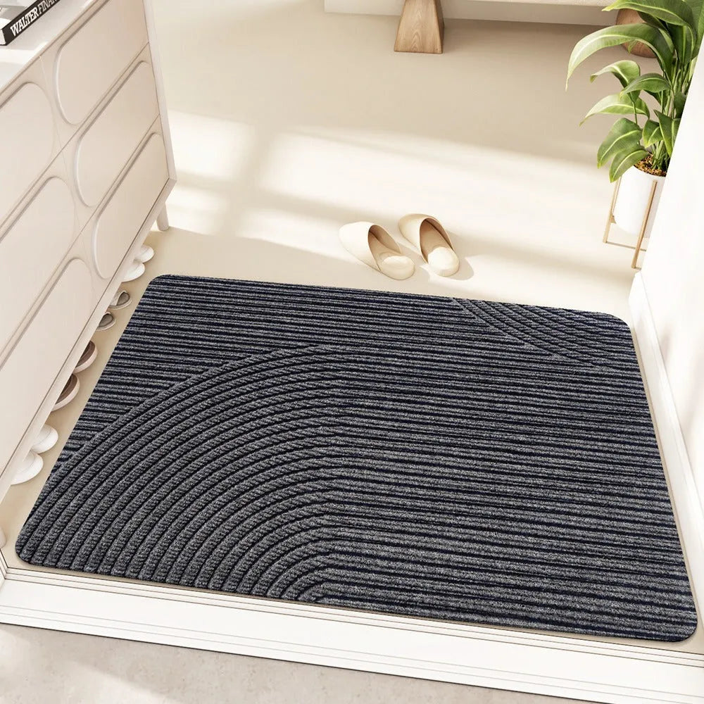 Cartoon anime alien shape entrance mat in green colour, 60x90cm diatom oil floor mat