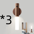 Smart sensor LED desk lamp with solid wood base in coffee brown finish