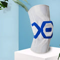 Men's silicone knee pads for running and cycling protection in black and blue colour