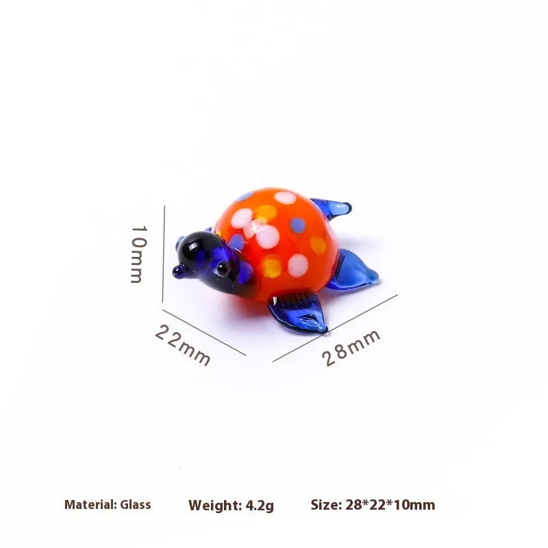 Geometric glass turtle desk ornament in modern design with six colour options