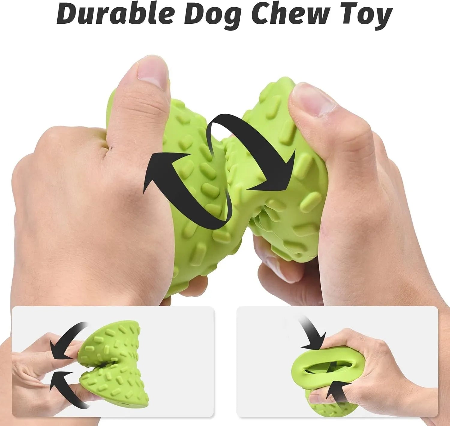 Natural rubber treat dispensing dog bone toy for aggressive chewers in blue, green and purple colours