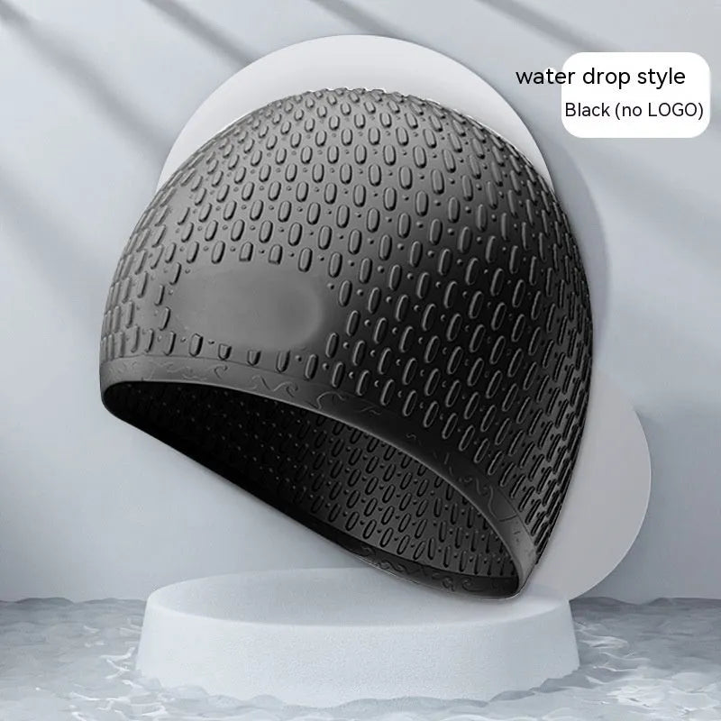 Silicone swimming cap adult waterproof hair protection in multiple solid colours
