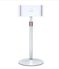 Black adjustable tablet bracket extended to show 200mm telescopic range with tablet mounting capability