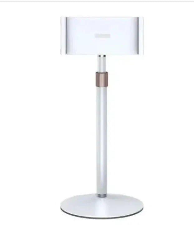 Black adjustable tablet bracket extended to show 200mm telescopic range with tablet mounting capability