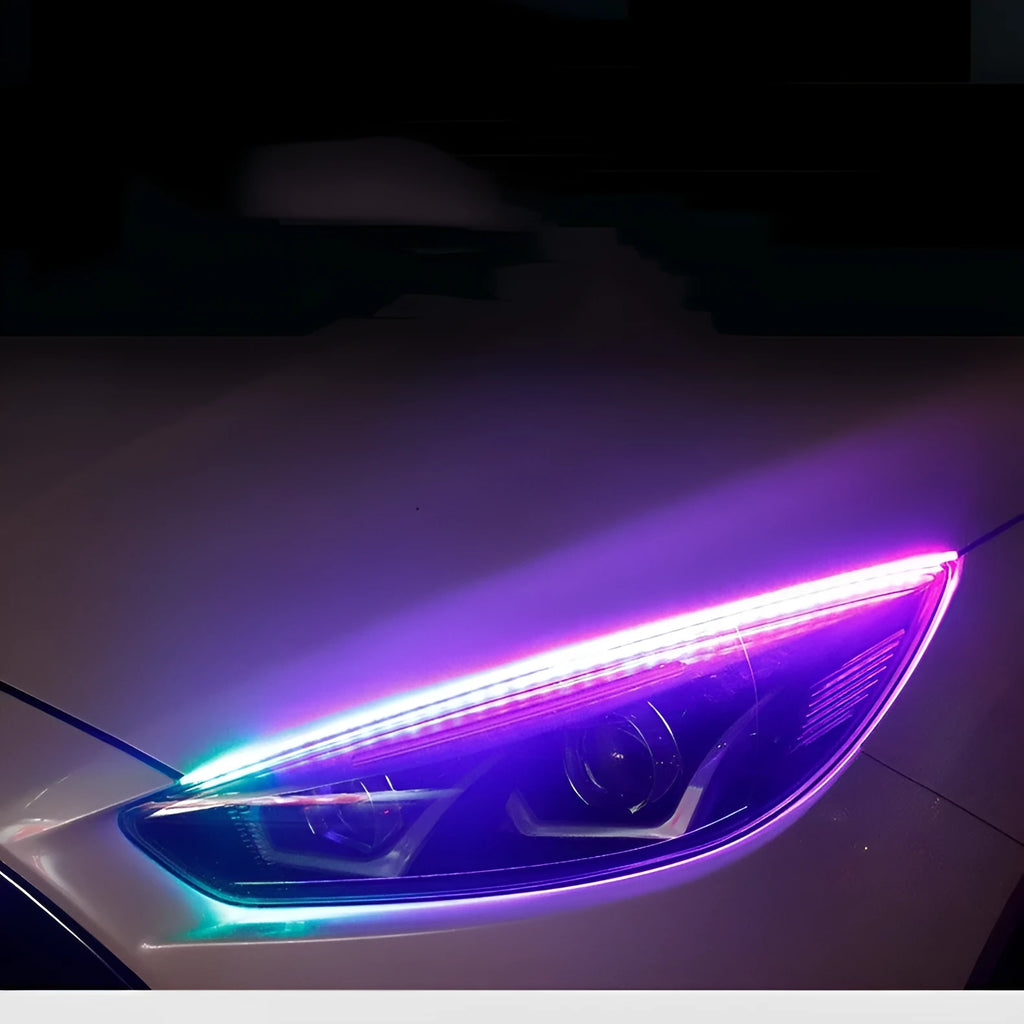 RGB colour-changing LED daytime running lights with remote control in 30cm, 45cm, and 60cm lengths