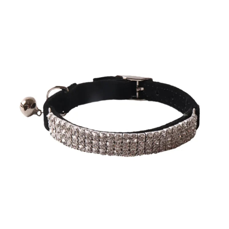 Elastic buckle cat collar with flannel flocking in six colour options