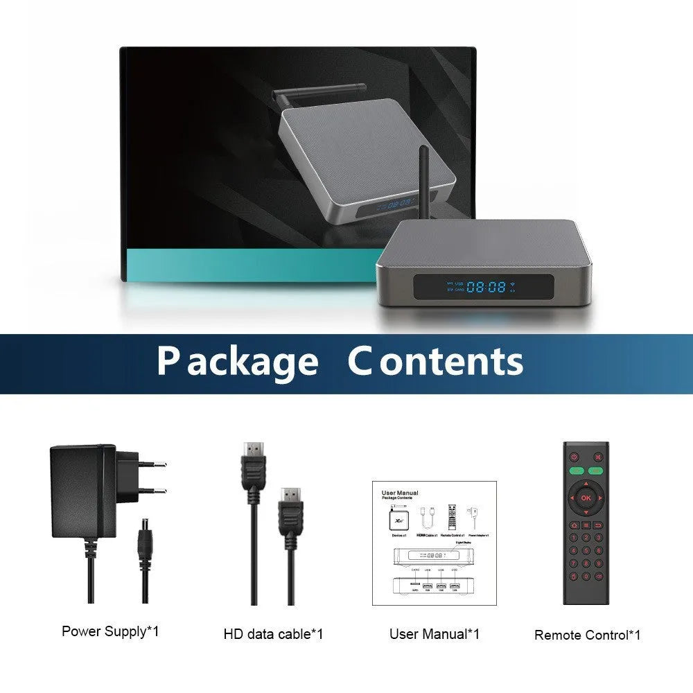 Android TV box with RK3566 processor, 8GB RAM, 8K output, Bluetooth, and HDMI connectivity