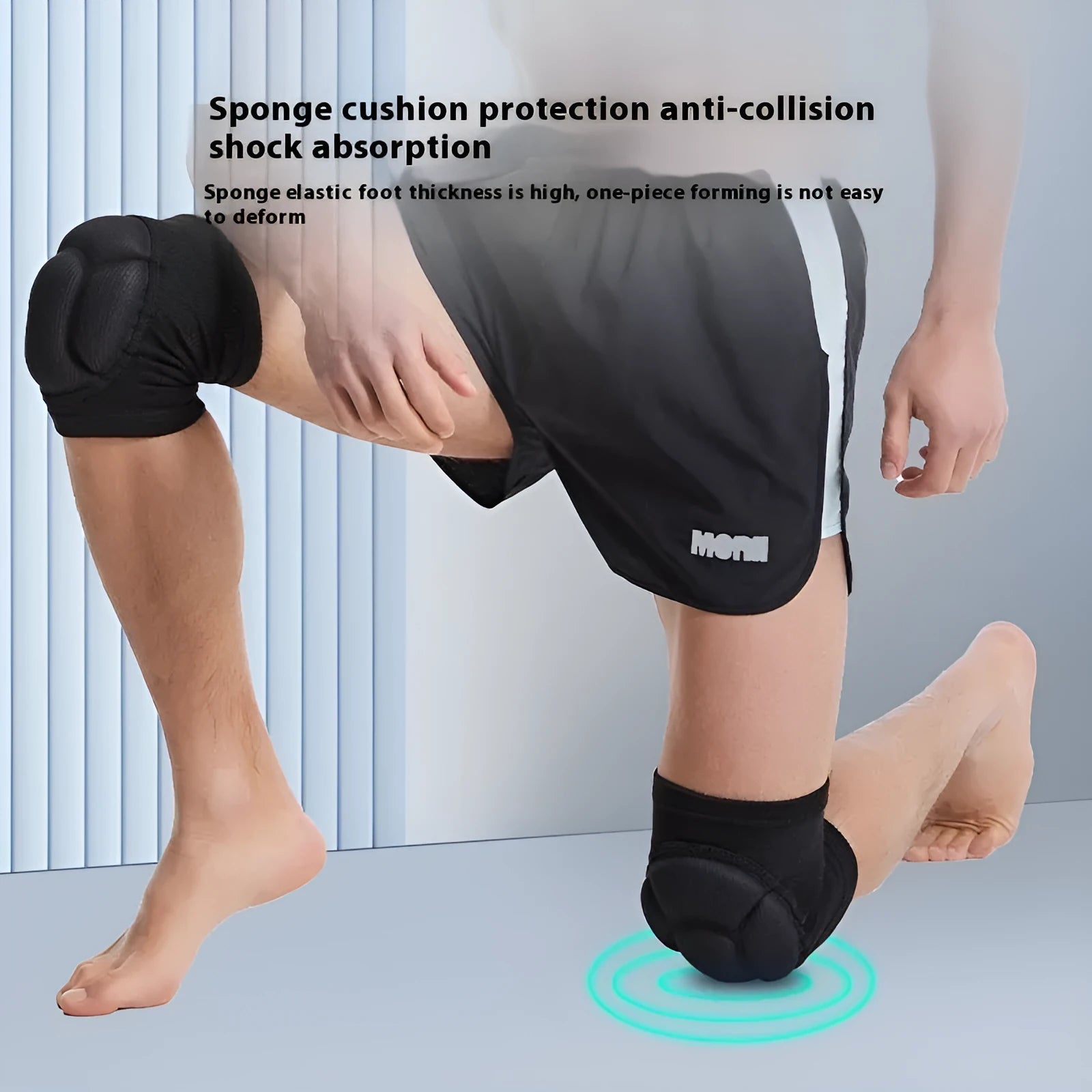 Black thick sponge dance kneepad for volleyball and outdoor sports protection
