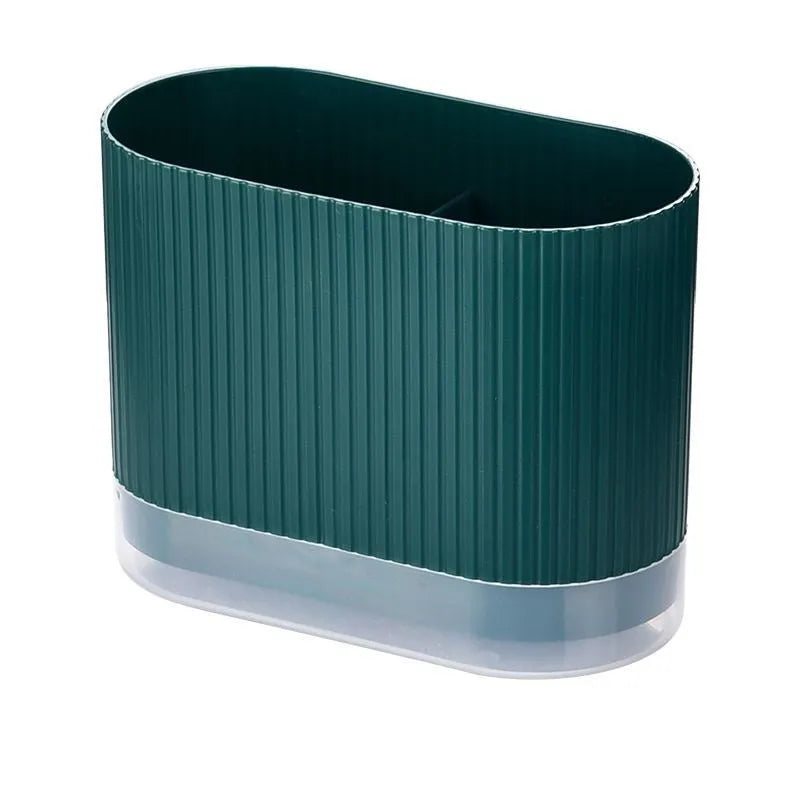 Plastic wall-mounted chopstick and spoon basket in cross-bar design on kitchen wall