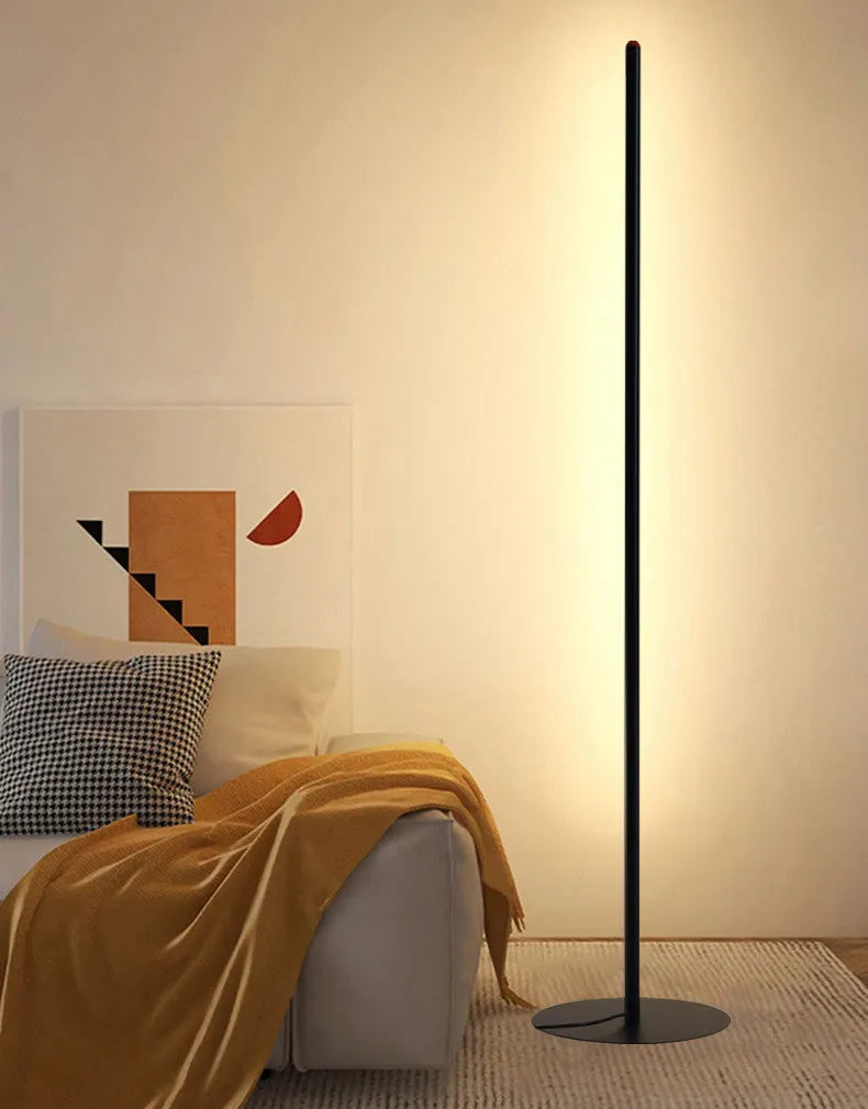 Vertical aluminum alloy floor lamp with modern design in three size options for home lighting