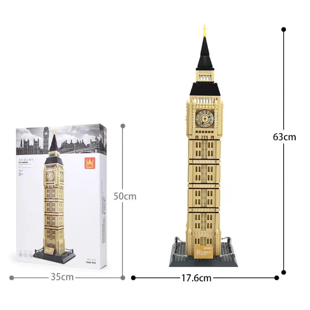 Wange ABS plastic small particle building blocks set with international architecture models