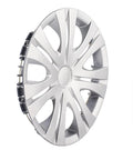 Monochrome ABS wheel hub cover in silver, black, and electroplated finishes for 13-16 inch wheels.