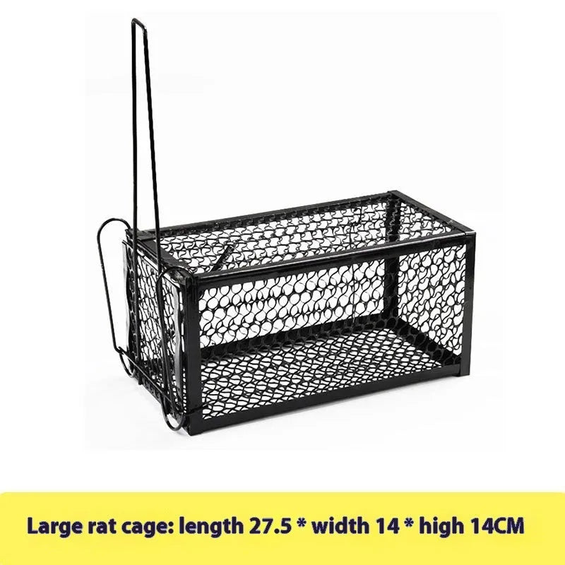 Automatic mouse trap cage in small, medium, and large sizes with metal and plastic construction options.