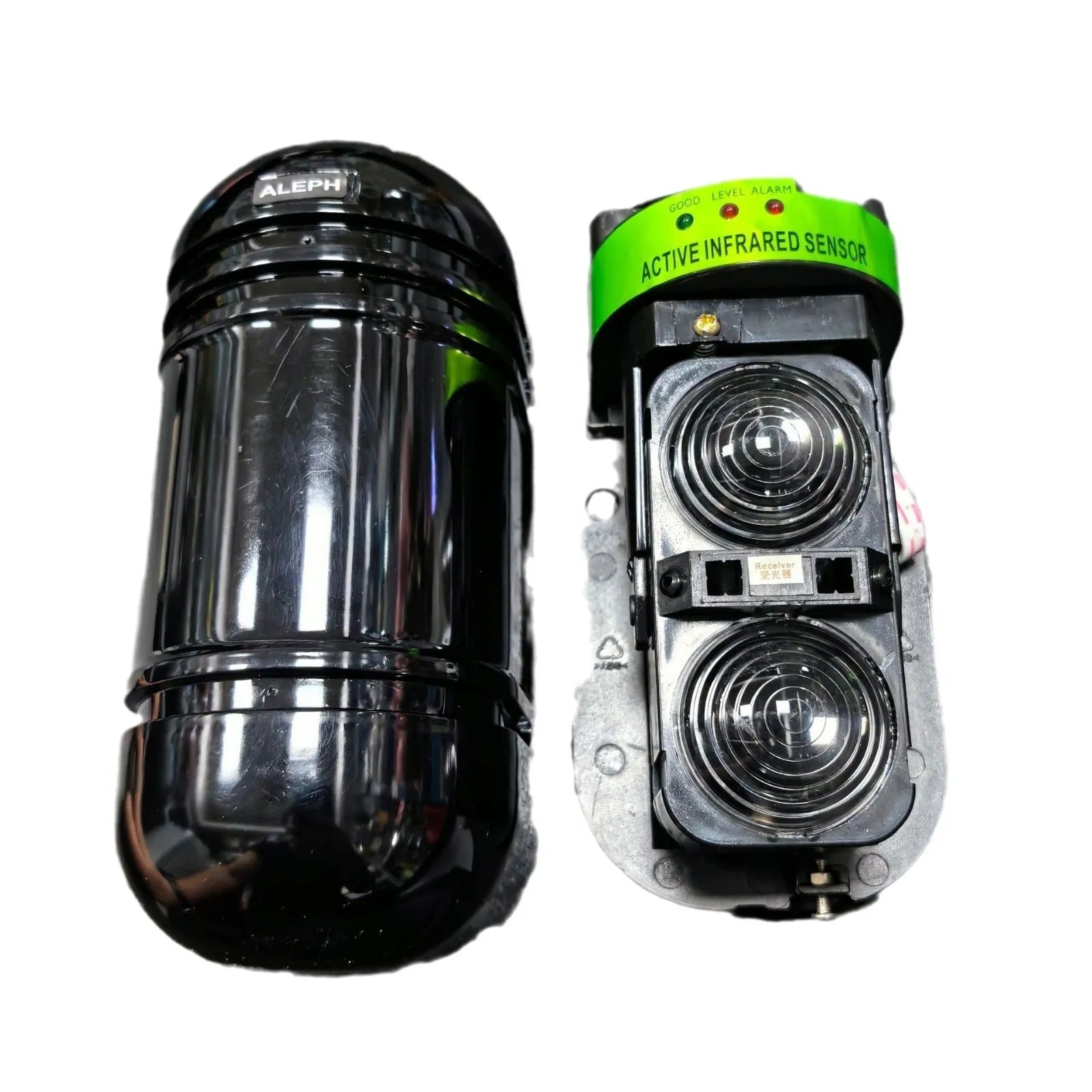 Black infrared anti-theft alarm detector with 2-beam technology for perimeter security systems