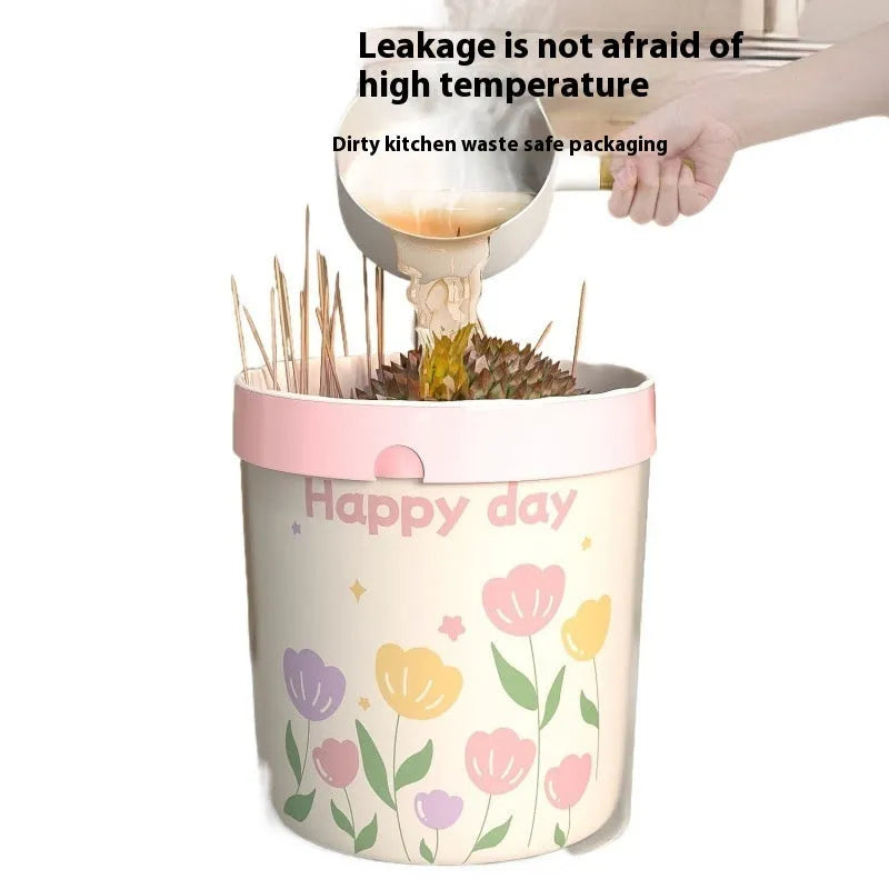 Pink degradable drawstring garbage bags with mosquito repellent properties, size 44cm by 48cm.