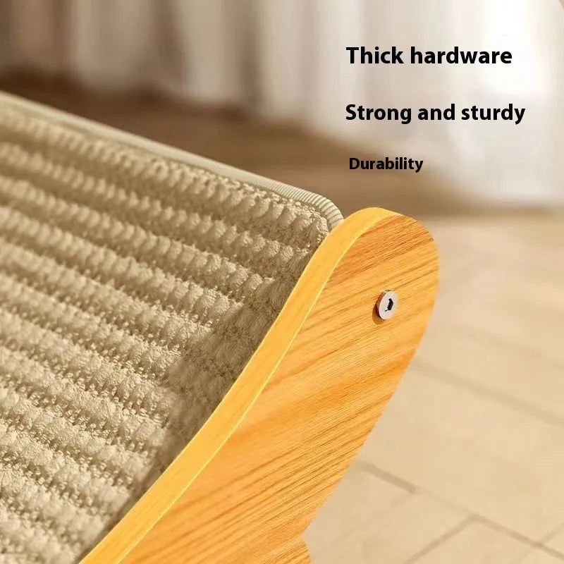 Sisal cat scratch board with wear-resistant blanket material in pastoral design