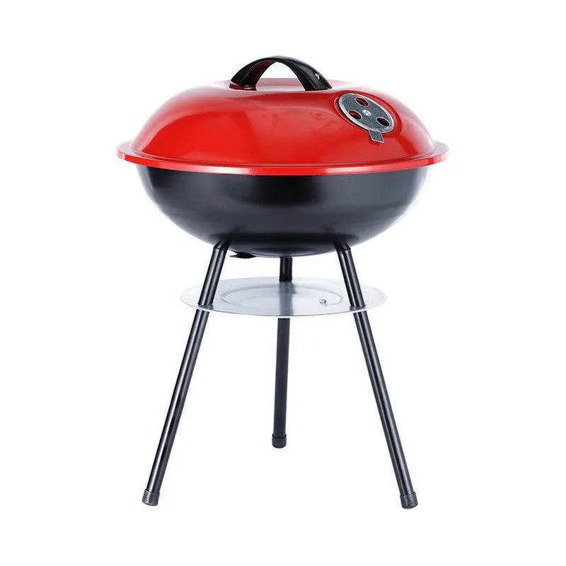Portable iron barbecue oven with 14-inch apple stove design for 3-5 people outdoor cooking