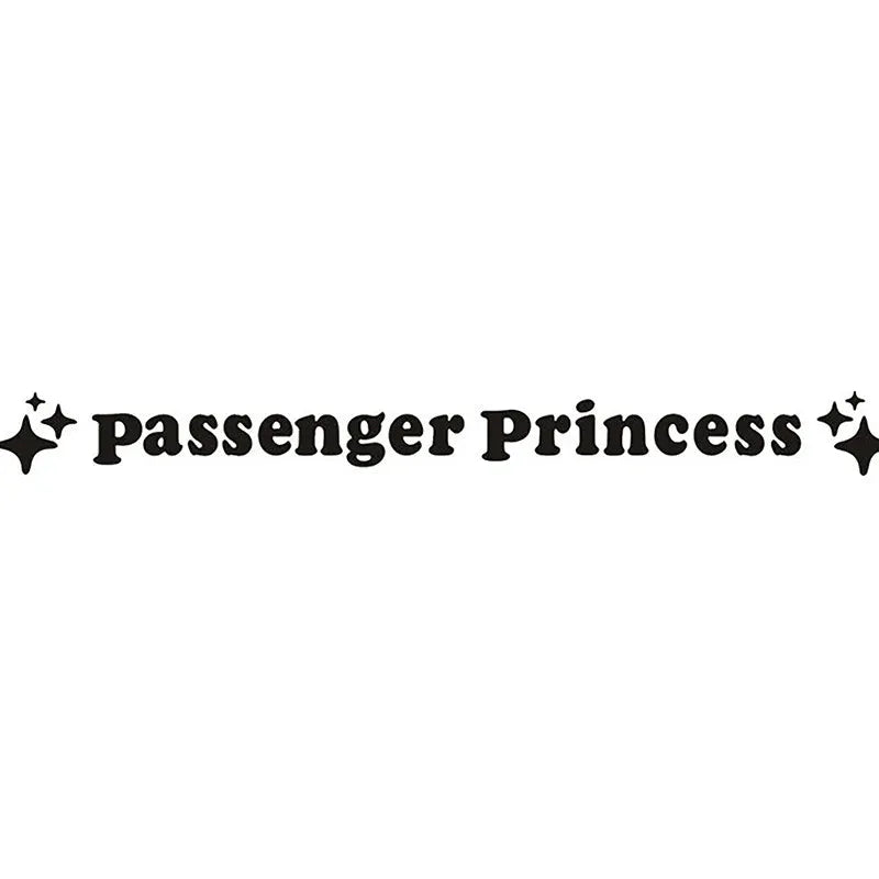 Passenger princess decorative vinyl sticker for car rearview mirror, 12.5 cm, shown in reflective red.