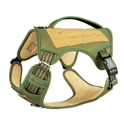 Working dog tactical chest strap in Oxford cloth with adjustable sizing for search and rescue patrol operations