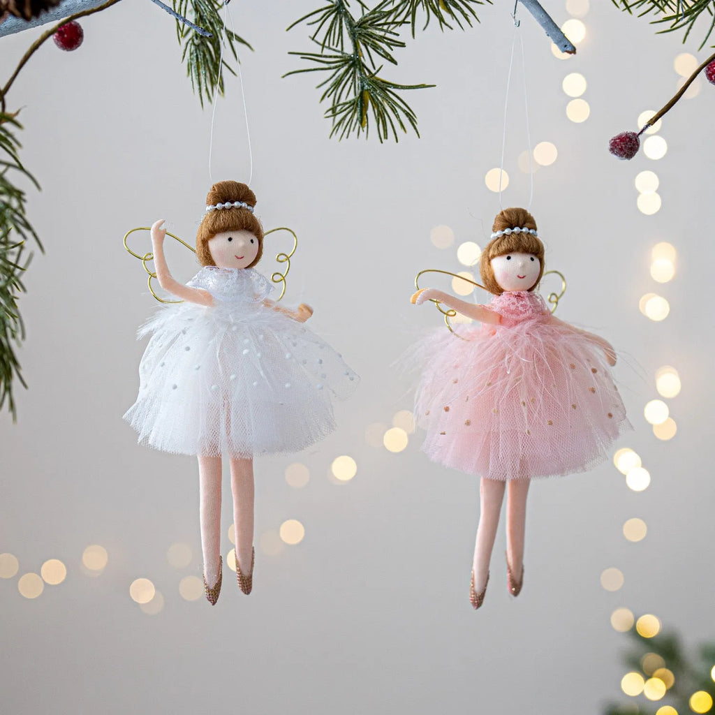 Pink and white cloth plush ballet girl angel doll pendant with modern simplicity styling