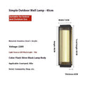 Stainless steel outdoor wall lamp with waterproof rating for garden installation