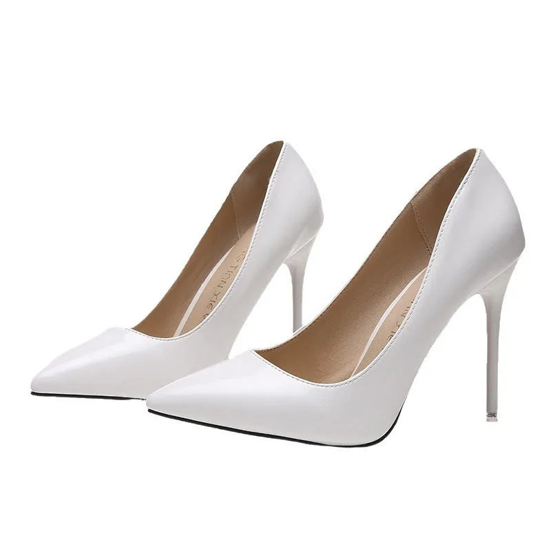 Women's pointed toe stiletto pumps in six colours with super high 8cm heels