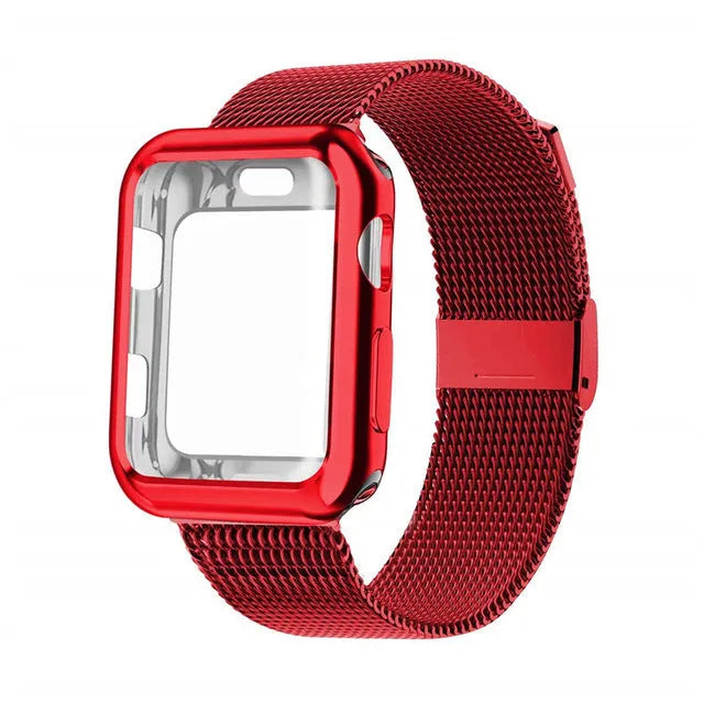 Magnetic Milan metal and TPU watch band for Apple Watch in multiple colour options on a wrist.