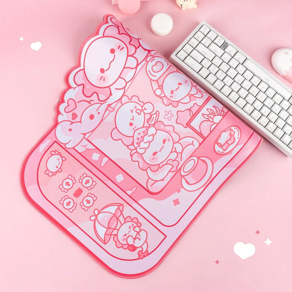 Hexagonal dragon crane machine pattern mouse pad measuring 75×40cm with cloth surface and wrist support