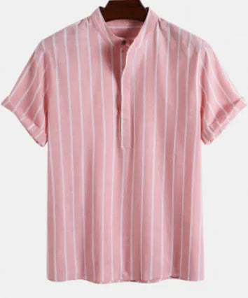 Loose fit blue polo shirt with white printed letters on the chest, short sleeves.