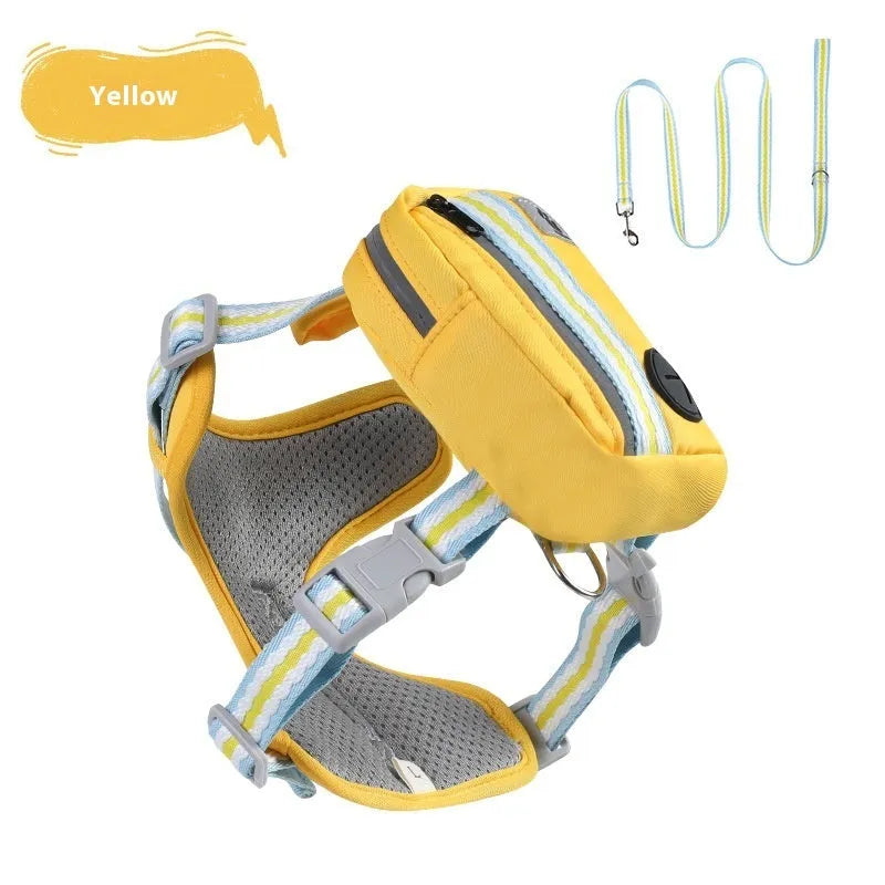 Explosion-proof anti-strangulation pet harness in Oxford cloth with a 1.5 metre rope.