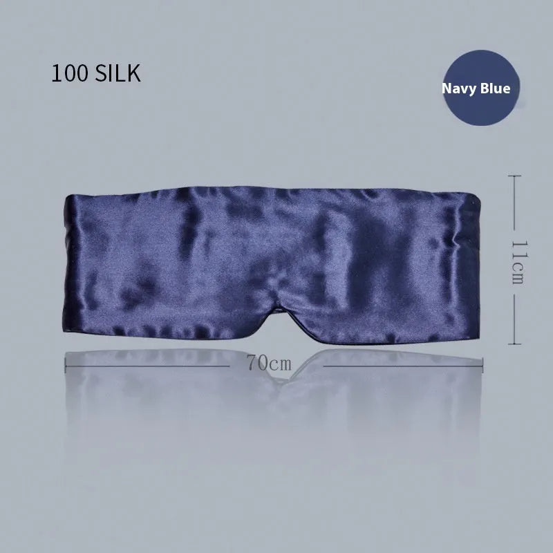 Mulberry silk sleep mask shown in champagne gold colour for light blocking.