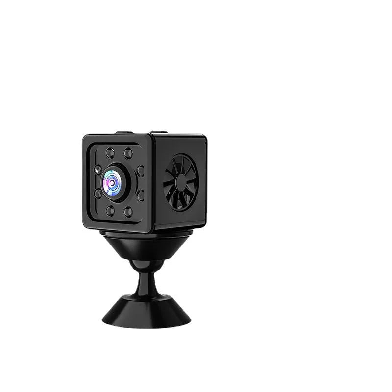 Black K13 remote network sports camera on its bracket, showing cubic 26 cm design.