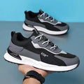 Men's colour block mesh sneakers with lace-up design and round toe