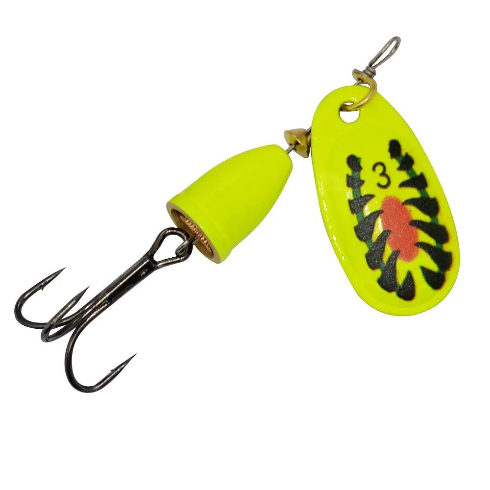 R composite rotating sequins copper bell fishing lure in metallic colours including gold, silver, and rose gold