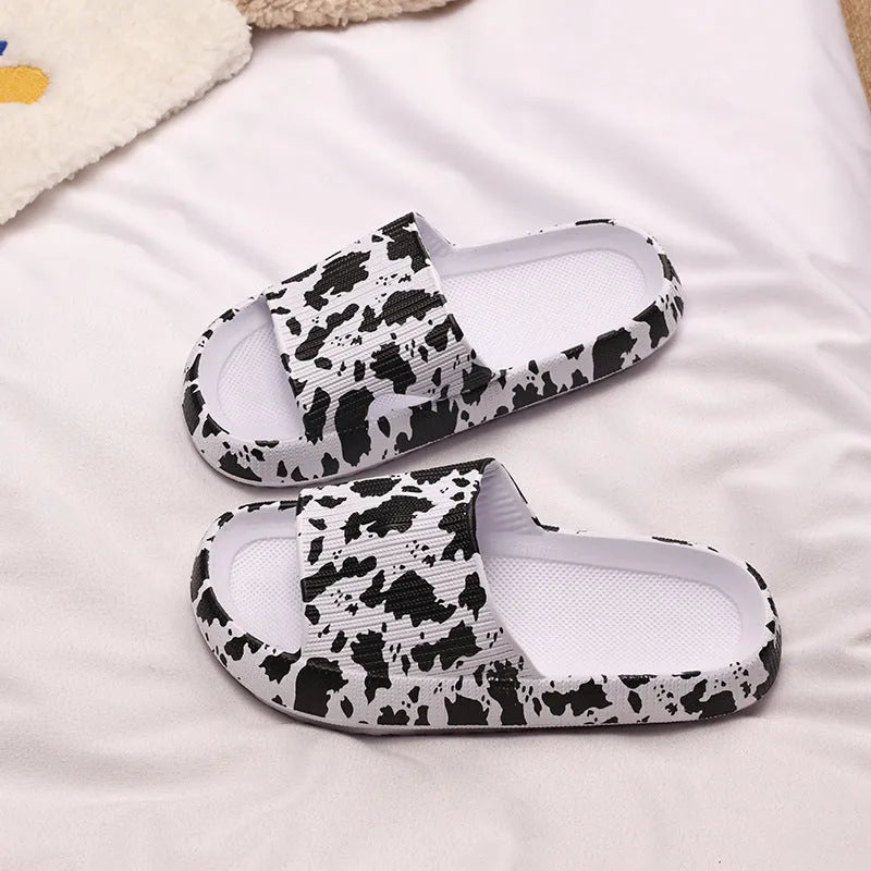 Leopard print slippers for women with thick EVA sole in multiple colour options