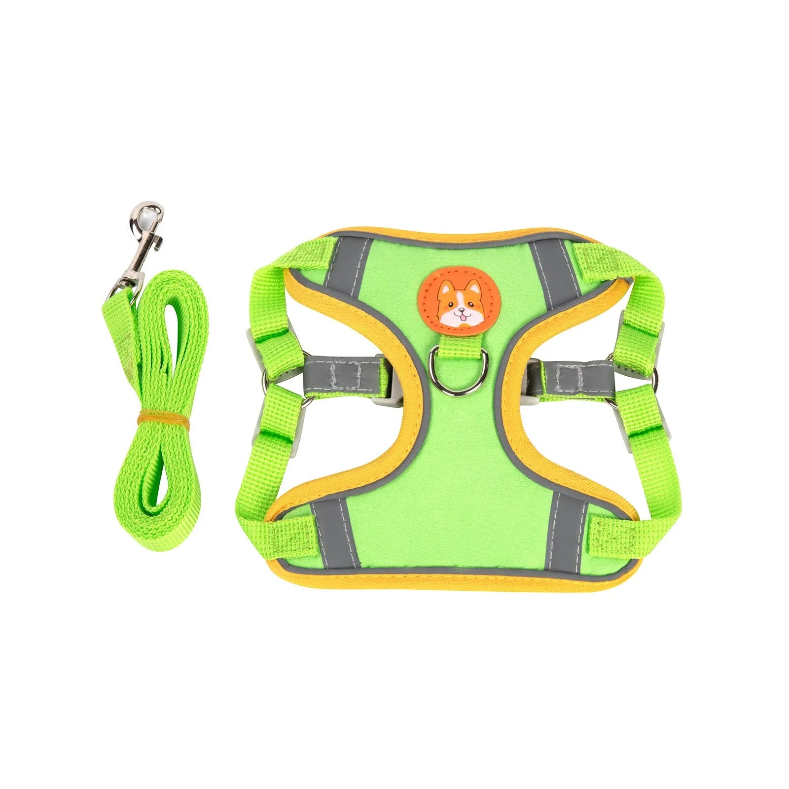 Adjustable dog harness with chest strap in various colours and sizes for haulage rope attachment.